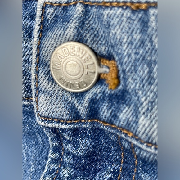 Madewell Taller Emmett Wide-Leg Full Length Jean Patch Pocket Lakecourt Wash 32T - Picture 10 of 15